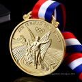 Wholesale Price Custom Made Medals Souvenir Blank Gold Finisher Sport Gymnastic Award Medal with Ribbon